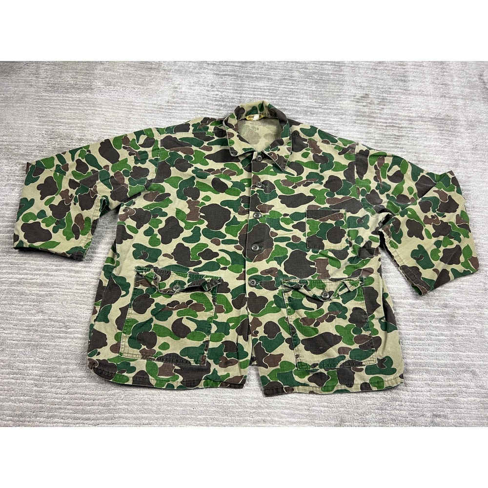 Ranger Hunting Jacket Mens XXL Green Duck Hunter Camo Vintage Cotton Field Coat